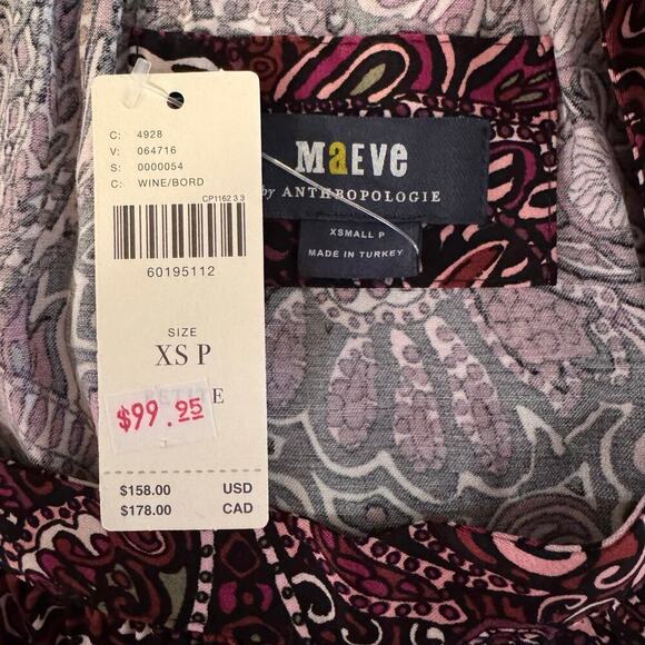 NWT Anthropologie Maeve Lisabetta Maxi Dress Size XS Petite Peasant - Picture 10 of 11